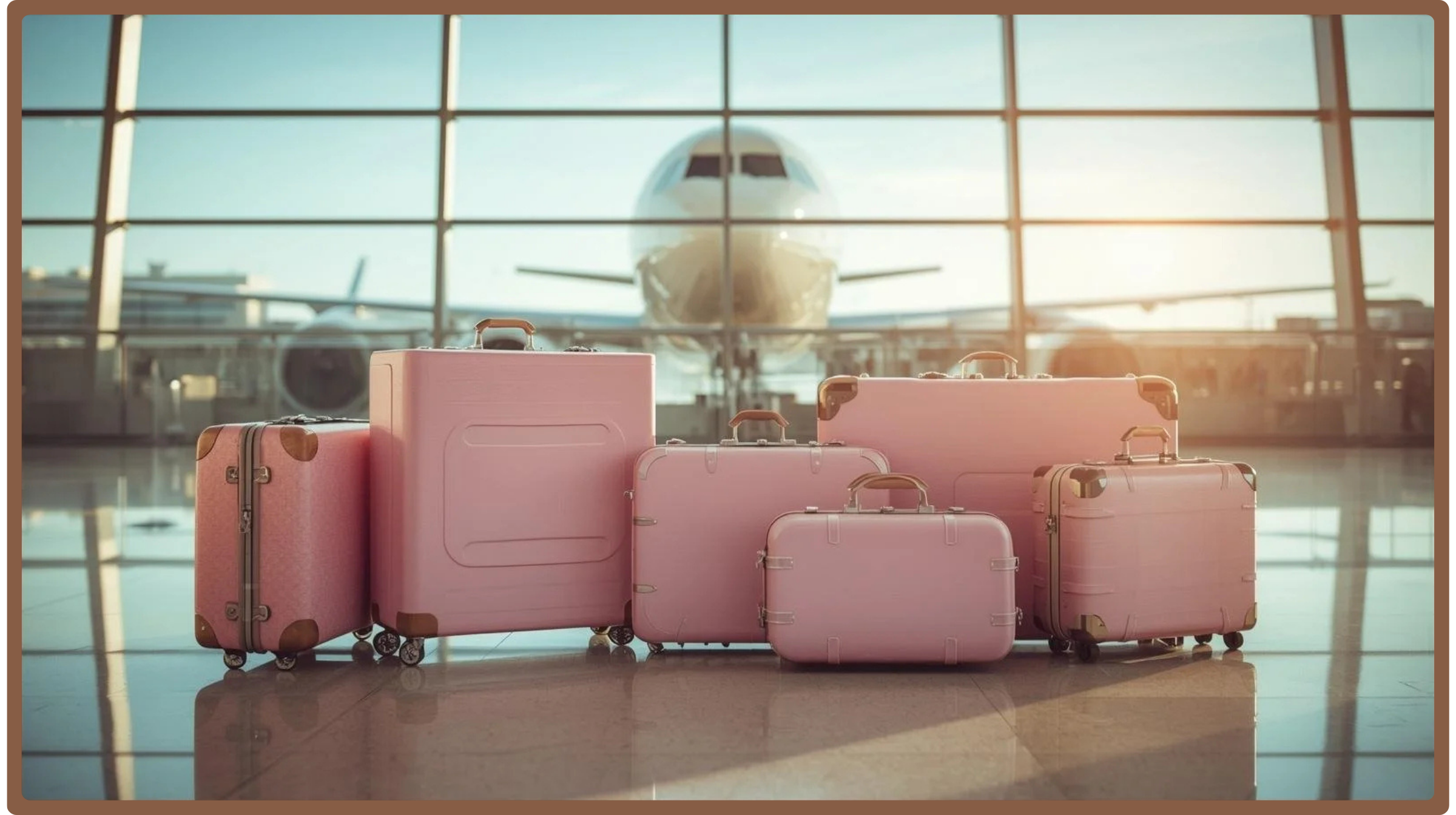 Plane with pink luggage