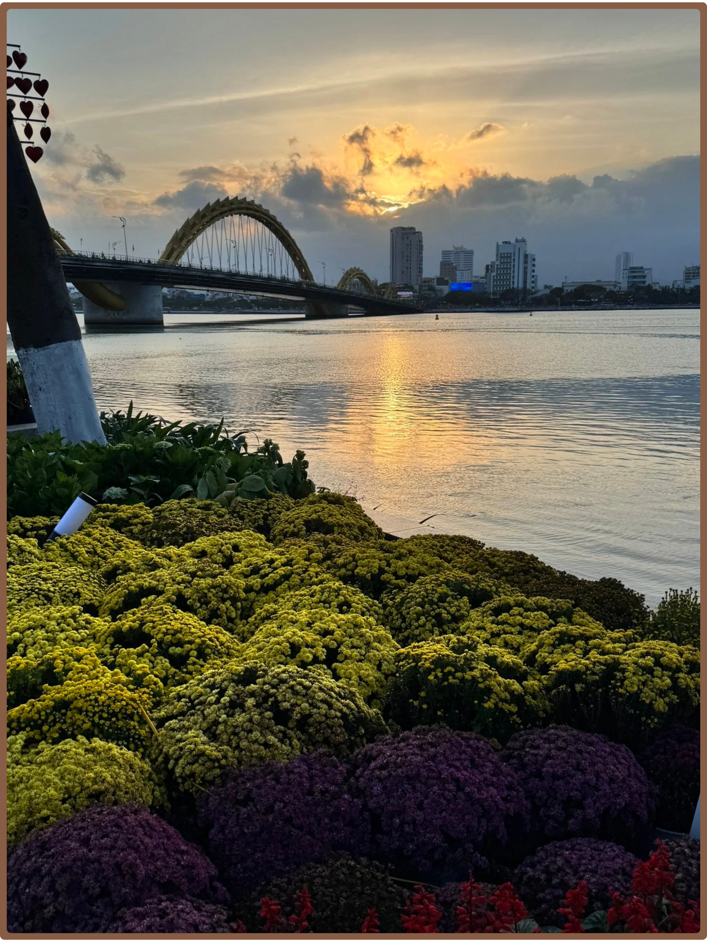 Dragon Bridge in Da Nang Vietnam at sunset