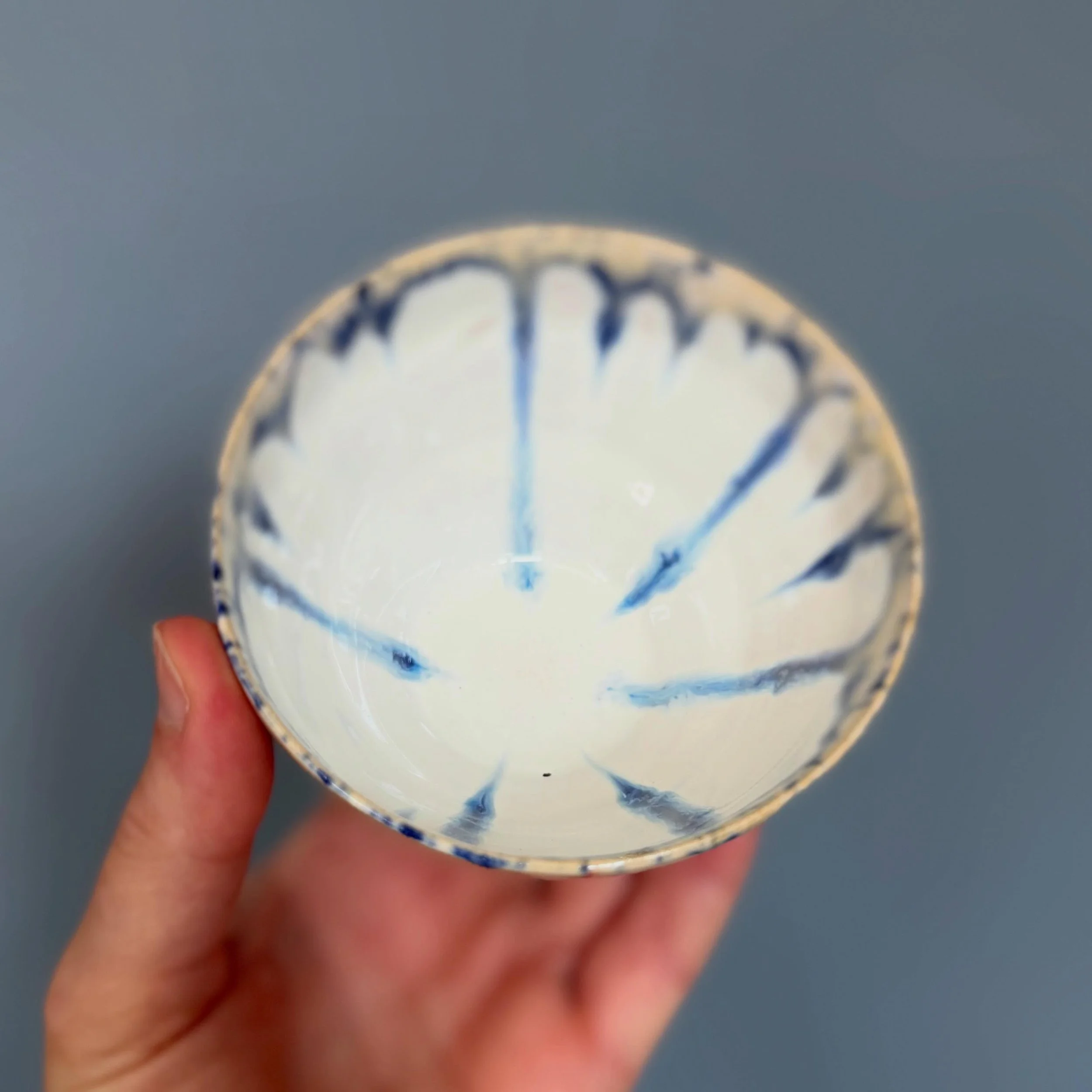Blue &amp; pink on blue 
For sale here: https://www.shapesofsunday.com