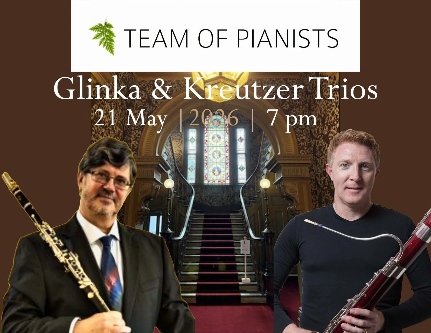 matthew angus and robert schubert standing in front of staircase