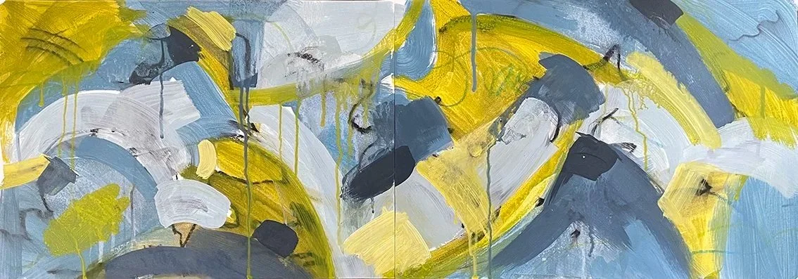 Intuitive Study 1, Acrylic on Card, 840 x 300 mm
