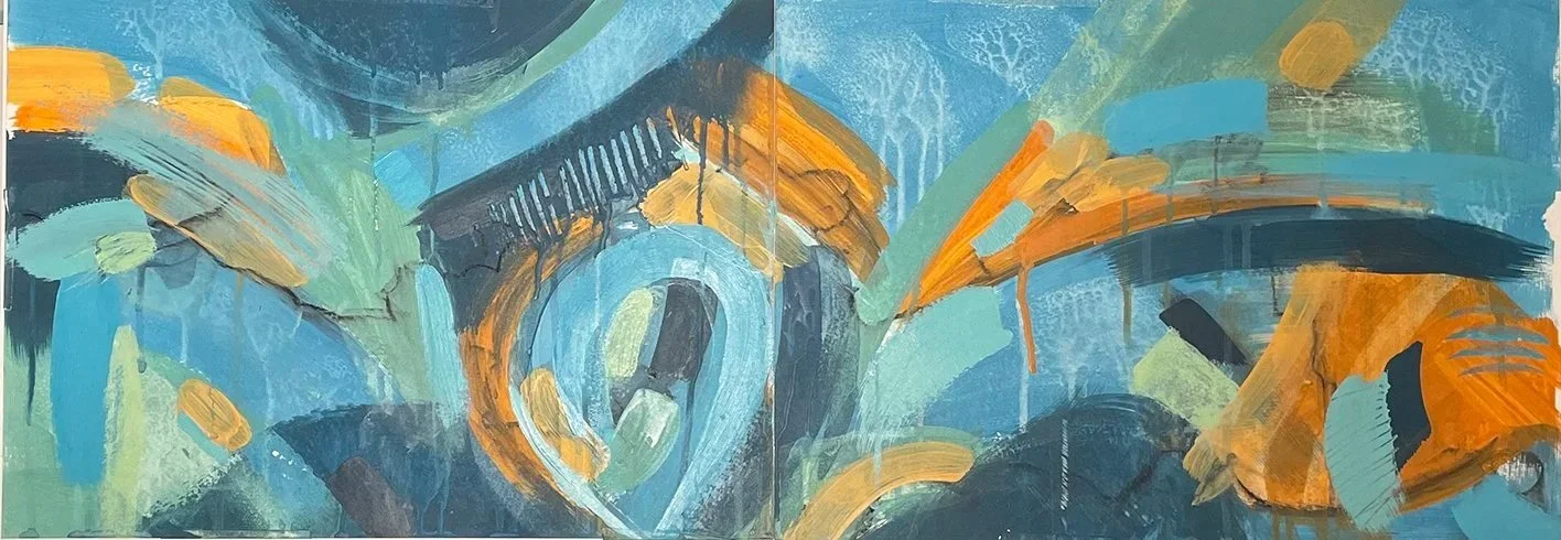 Intuitive Study 2, Acrylic on Card, 840 x 300 mm