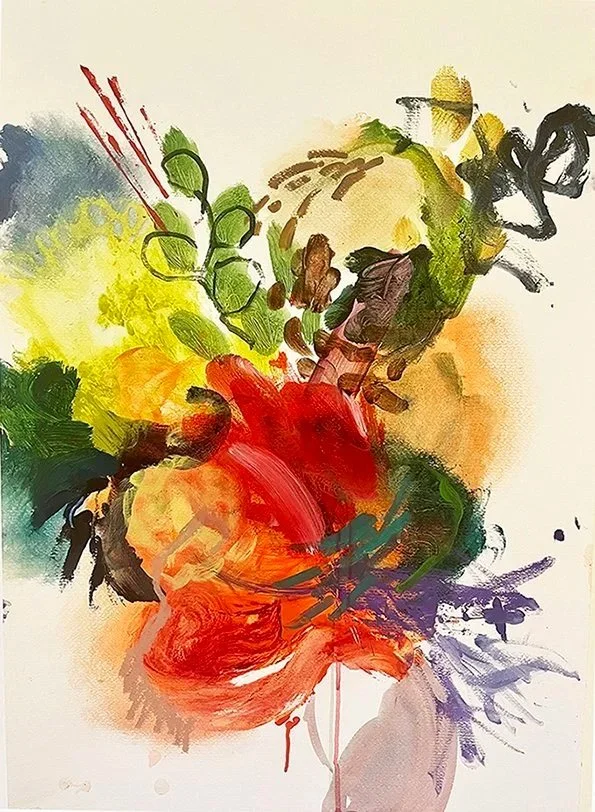 Floral 1, Acrylic on Paper, 500mm x 700mm