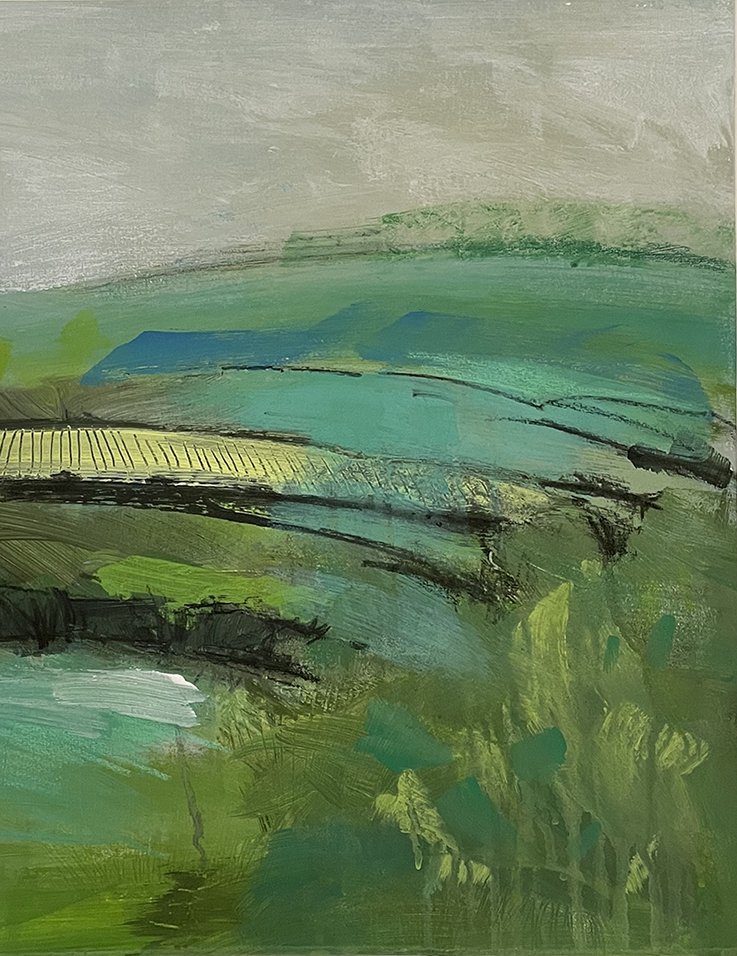 Summer Downs, Mixed Media on Paper, 365mm x 470mm, 