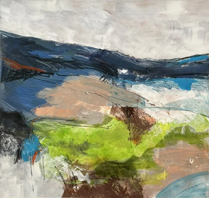 Southdowns 2, Mixed Media on Card, 530mm x 500mm
