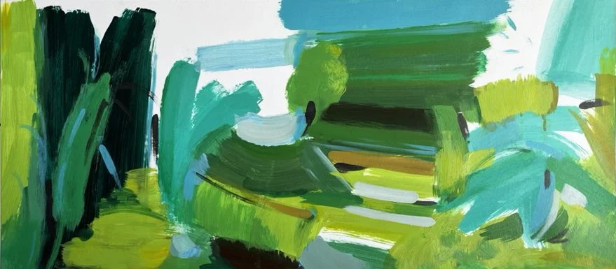 Study in Green. Acrylic on Paper, 690mm x 305mm, 