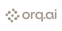 Logo of org.ai with a pixelated design and gray text on a black background.