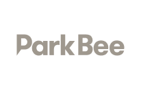 ParkBee logo with black background and white text