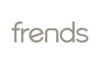 The word 'friends' written in lowercase white letters on a black background.