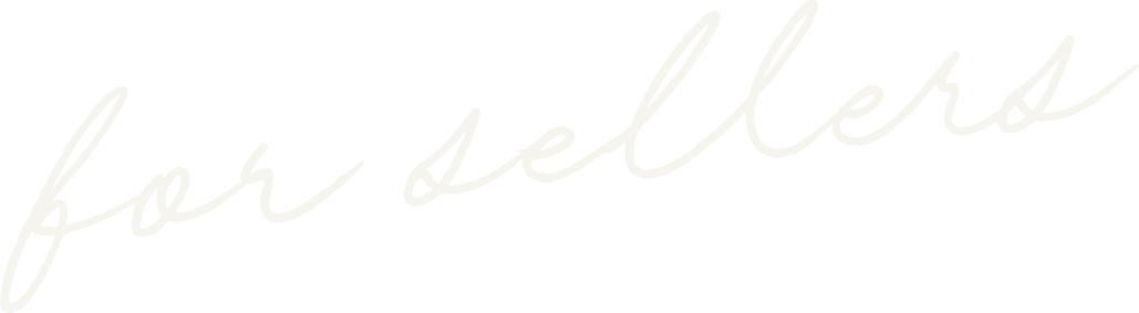 Handwritten white text that says 'for sellers' on a black background.