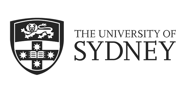 The university of Sydney logo, featuring a heraldic shield with a lion, stars, and other symbolic elements, alongside the text 'The University of Sydney'.