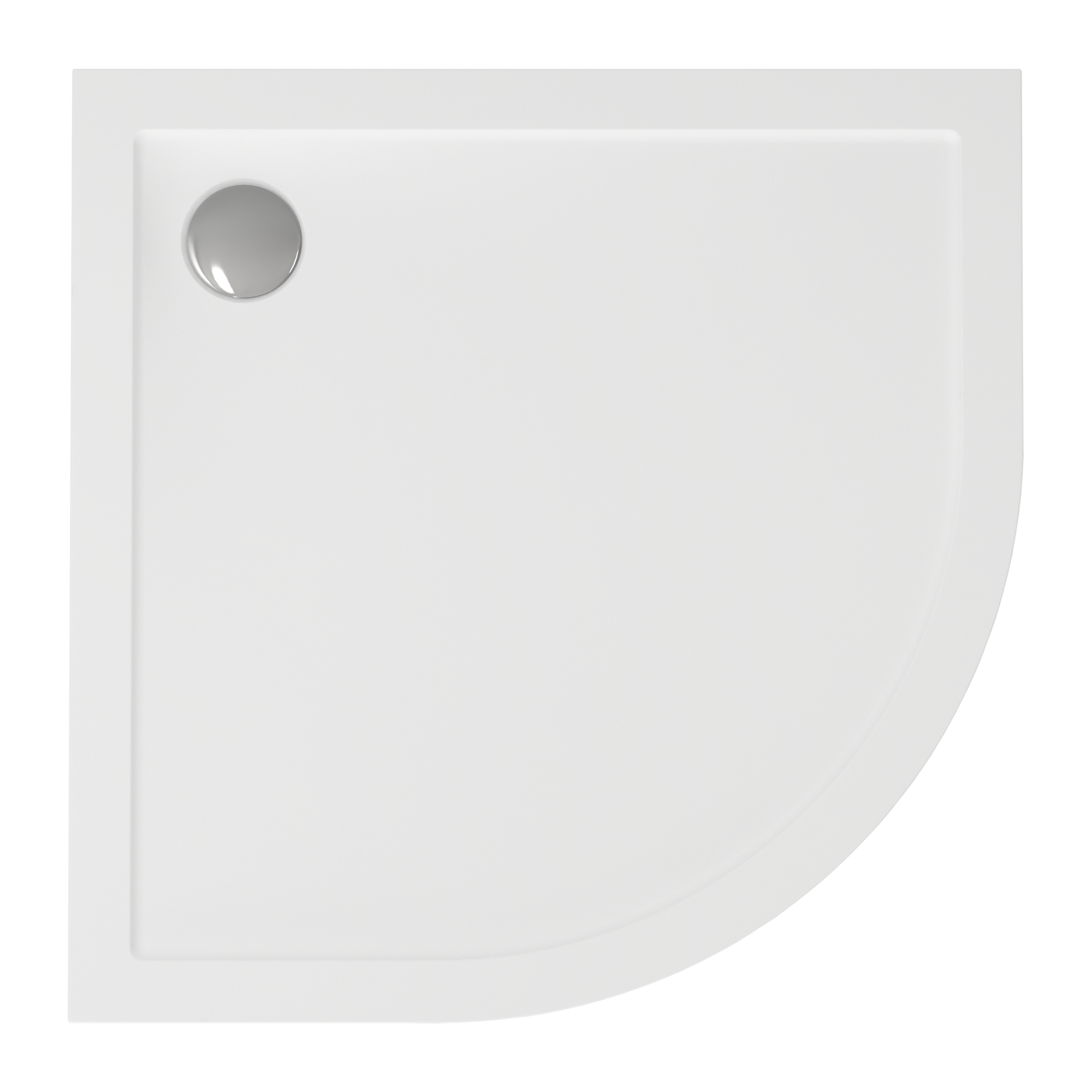 Shower tray, corner - filled resin, cuttable including waste cover. Sanitary ware manufacturers. Sanitary ware suppliers . Sanitary ware wholesale  Oem