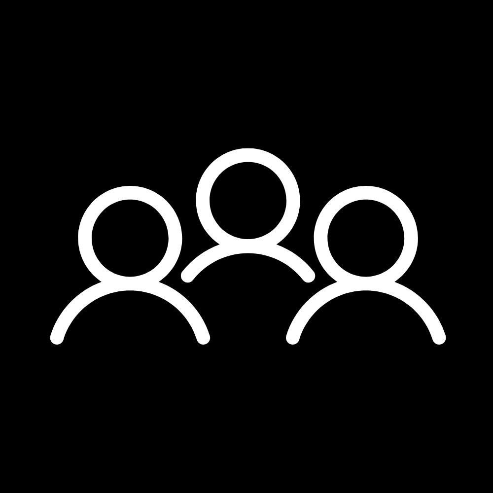 Icon of three people representing a group or community.