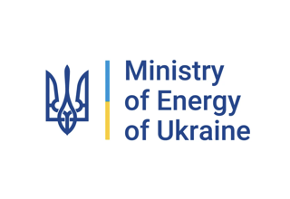 Logo of the Ministry of Energy of Ukraine, featuring the Ukrainian trident emblem and text