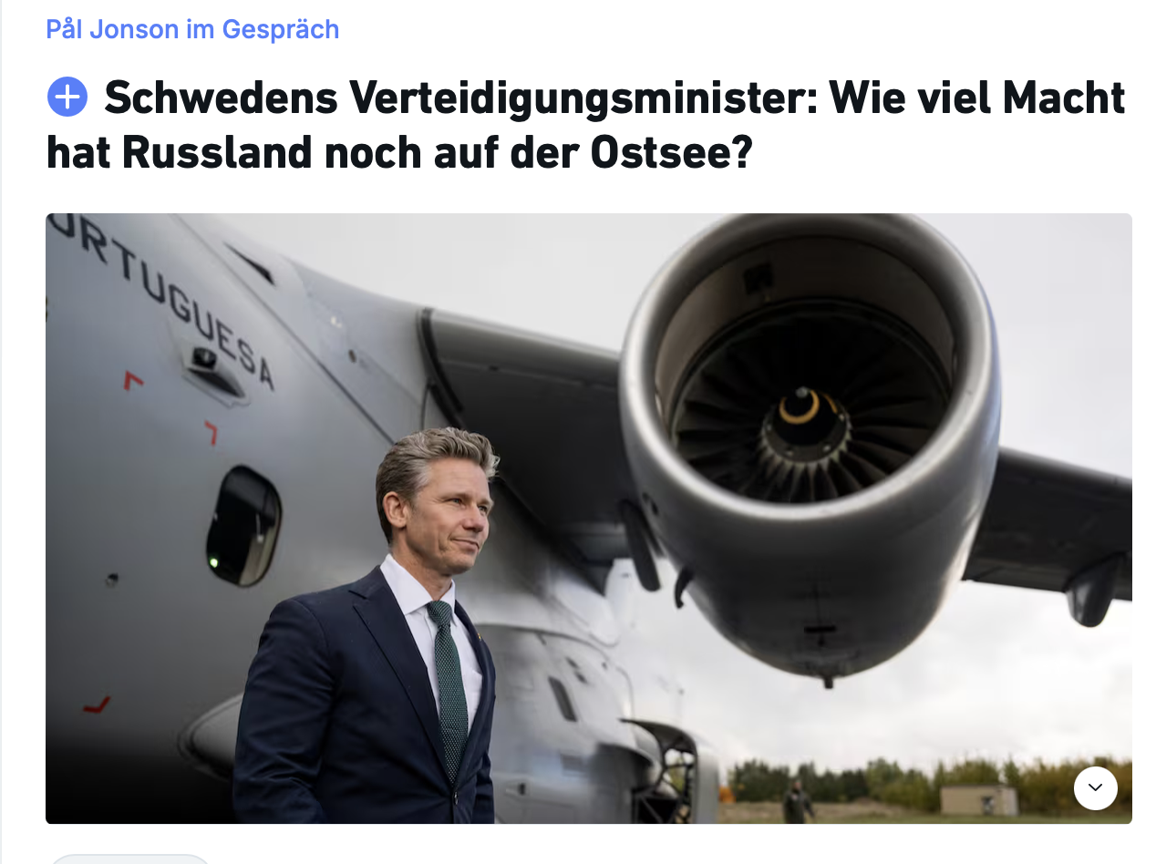 Sweden’s Defense Minister: “The Baltic Sea Has Become a Frontline”