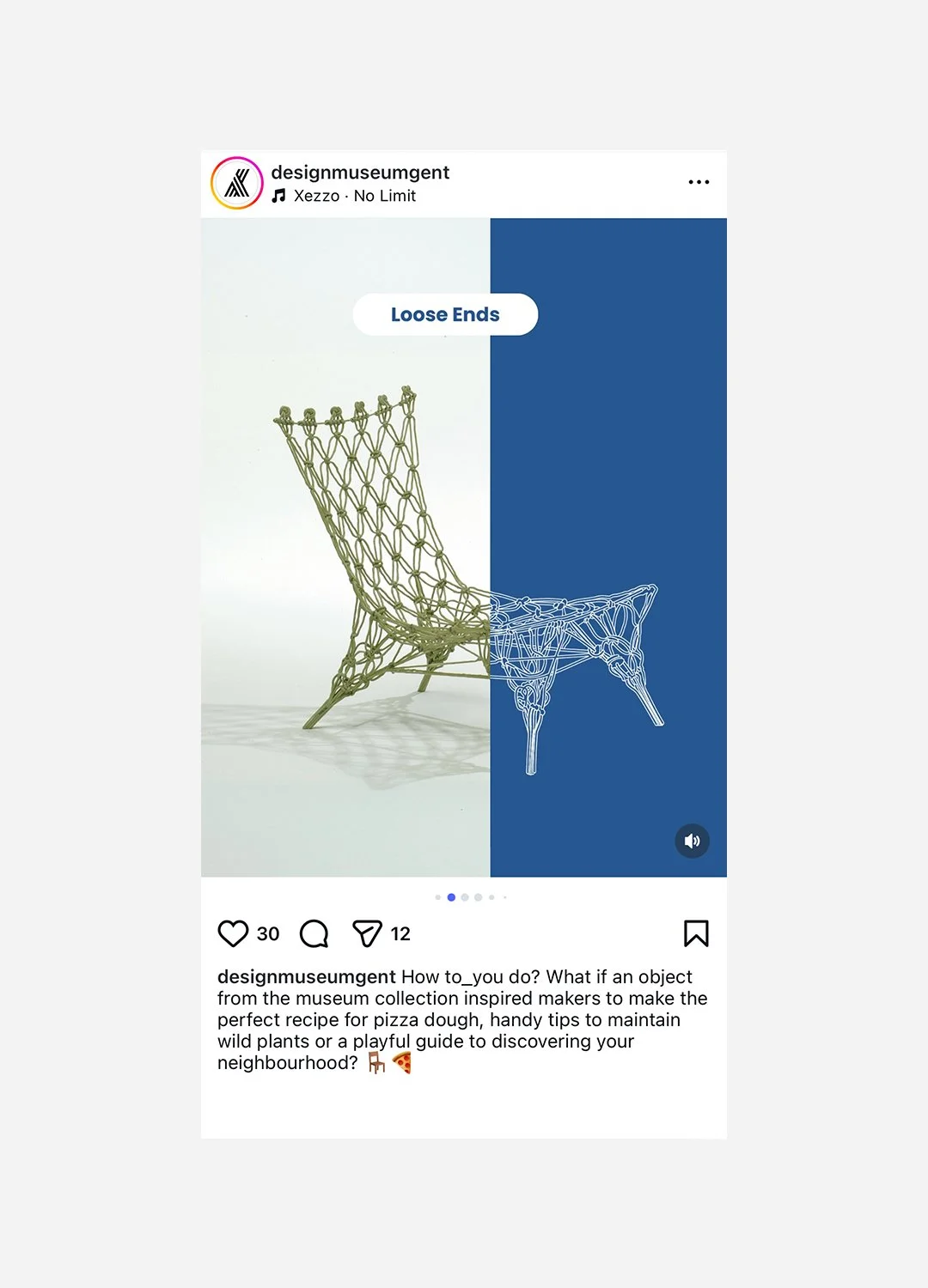 Social media and communication visuals created for Design Museum Gent, highlighting collection objects and ongoing exhibitions