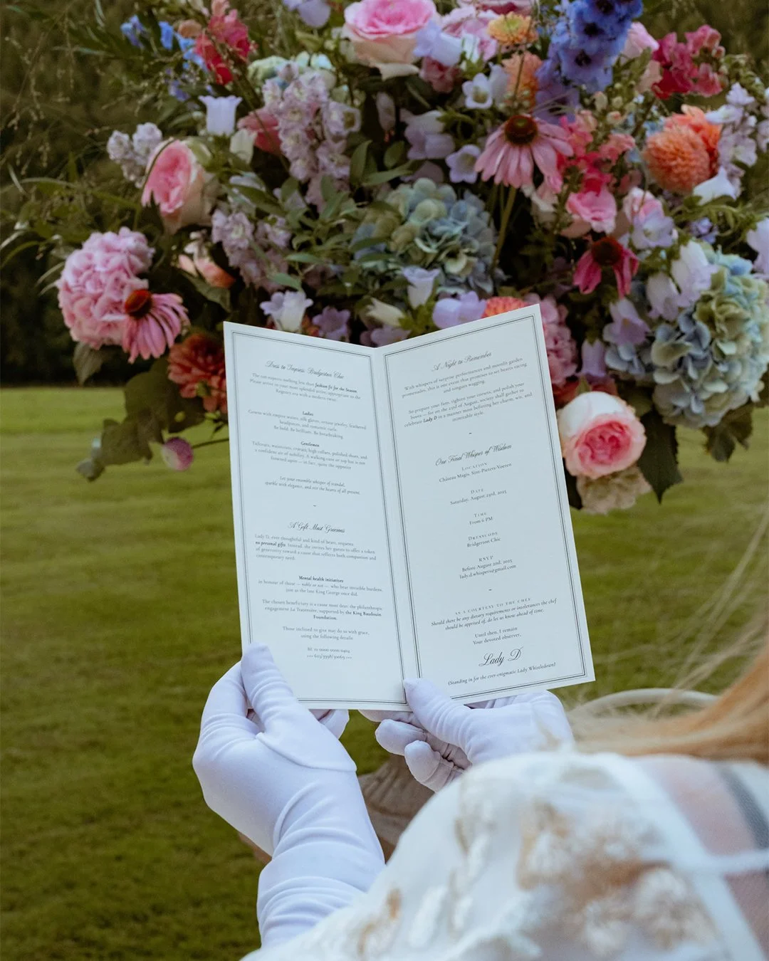 Refined Bridgerton-style stationery suite with invitation and save the date designed for a 60th birthday celebration.