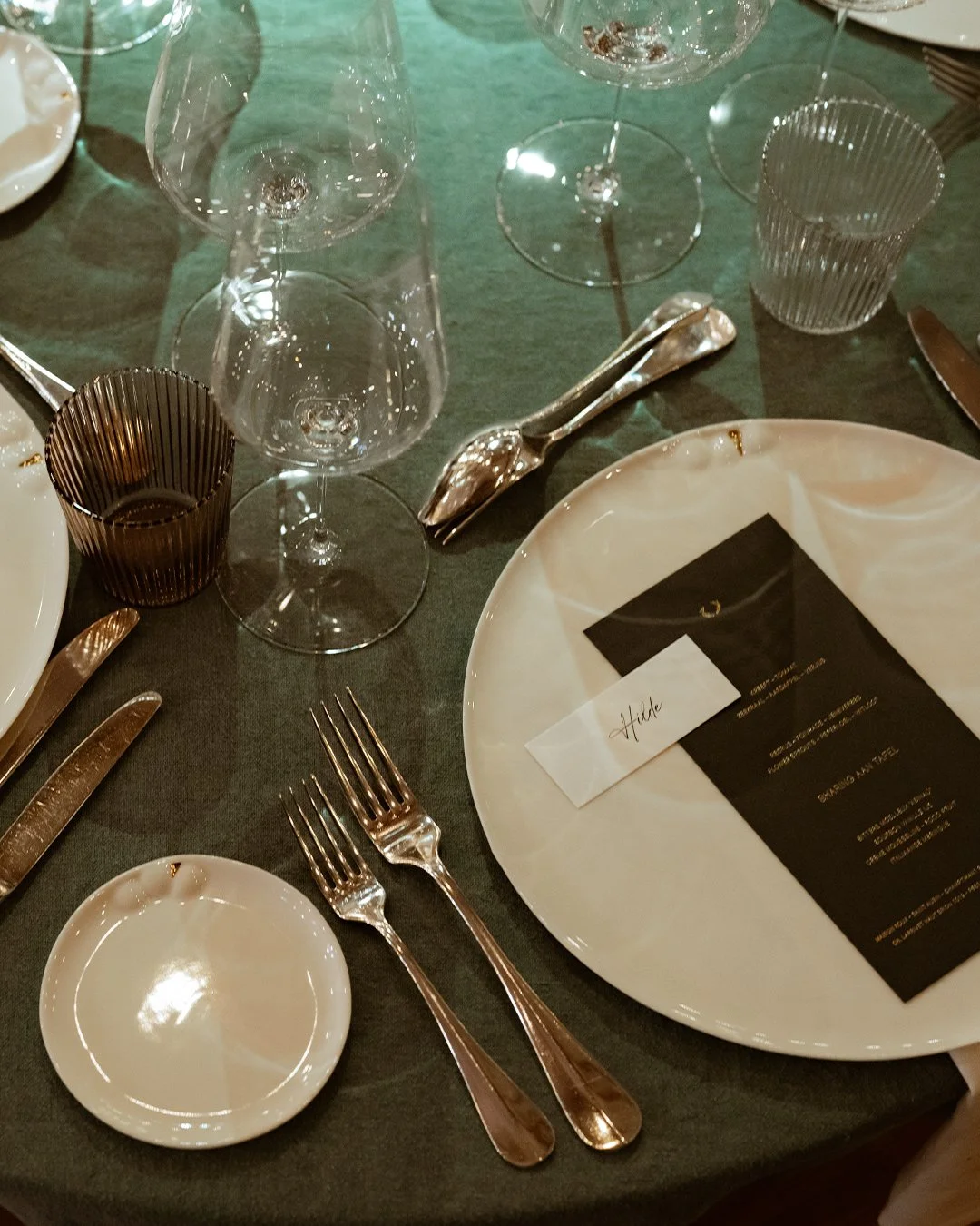 Textured paper detail with antler illustration for birthday invitation