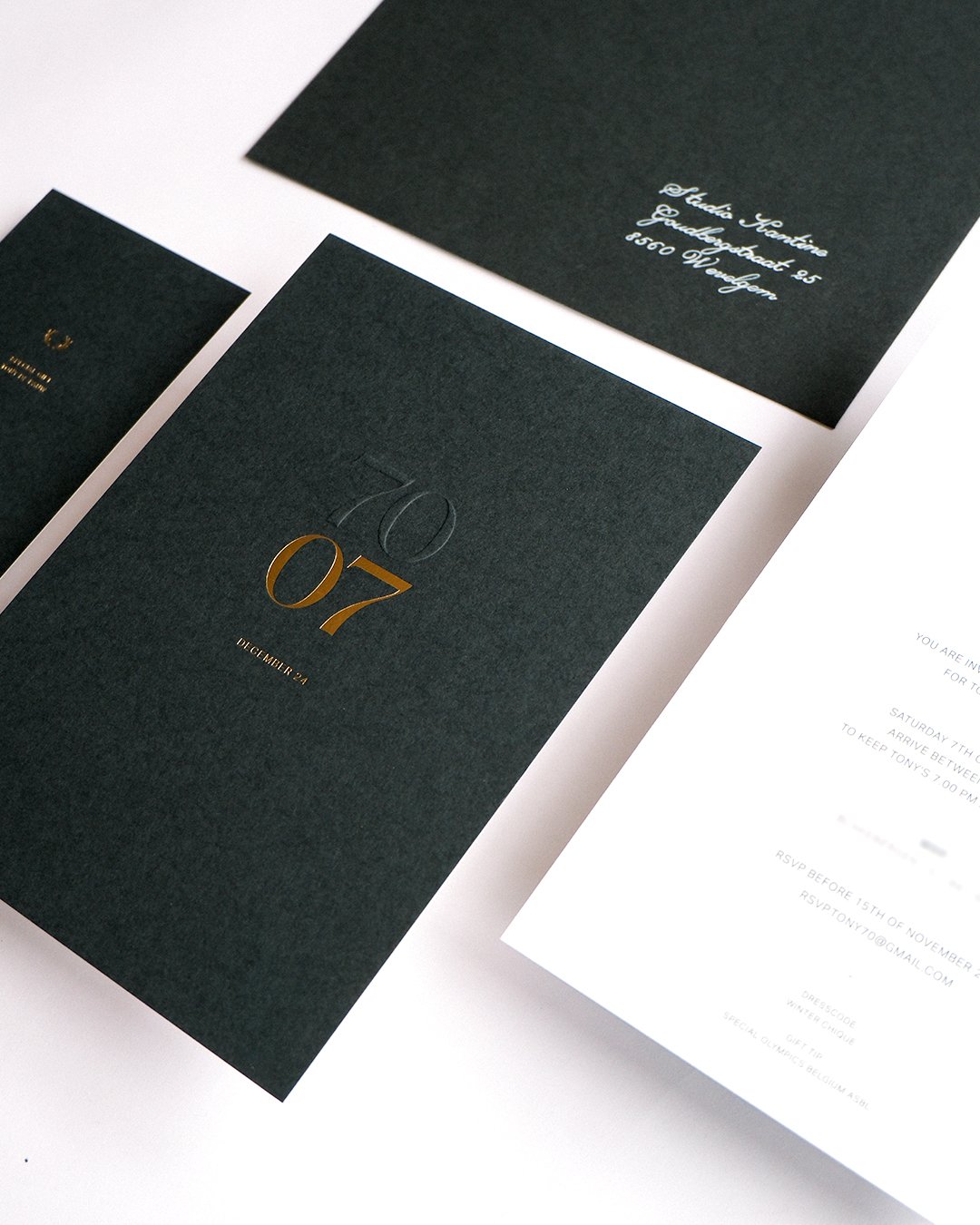 Textured paper detail with antler illustration for birthday invitation