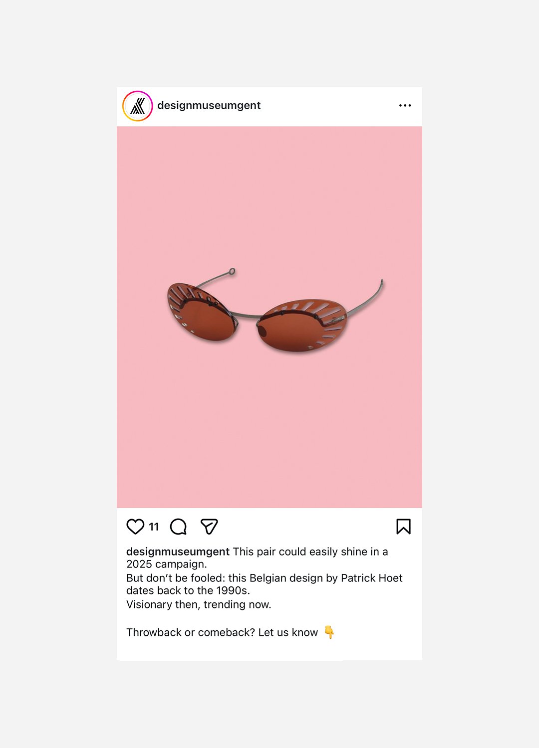 Social media and communication visuals created for Design Museum Gent, highlighting collection objects and ongoing exhibitions