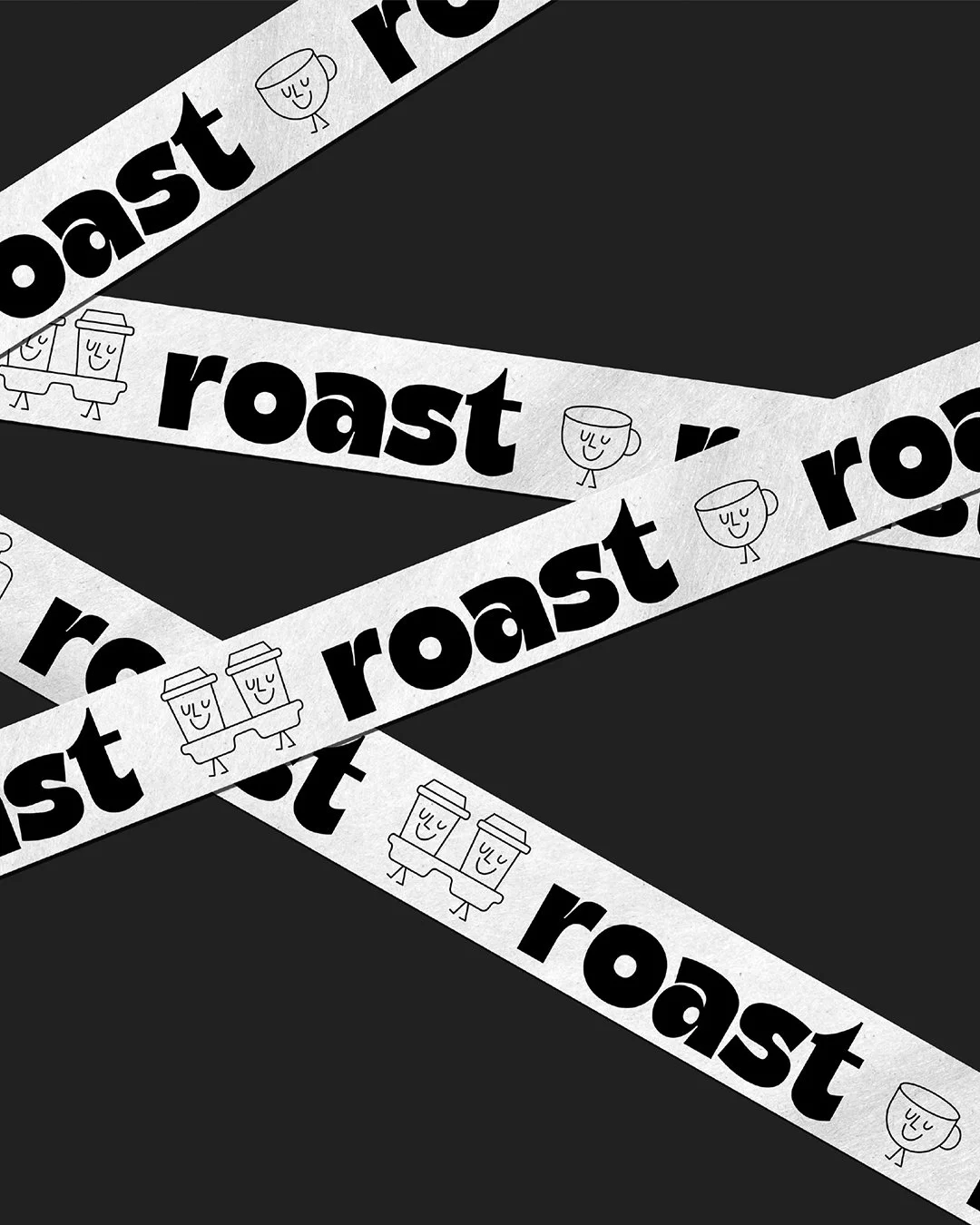 Playful brand identity for Roast coffee with bold visuals and witty wordplay inspired by famous song lyrics.