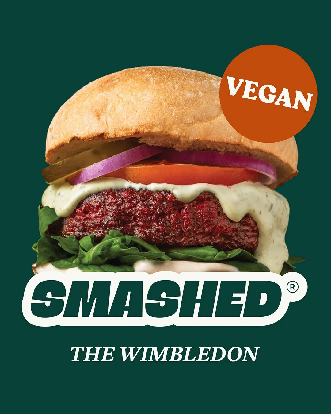 Brand identity concept for SMASHED burger restaurant with tennis-inspired theme and playful sports branding.