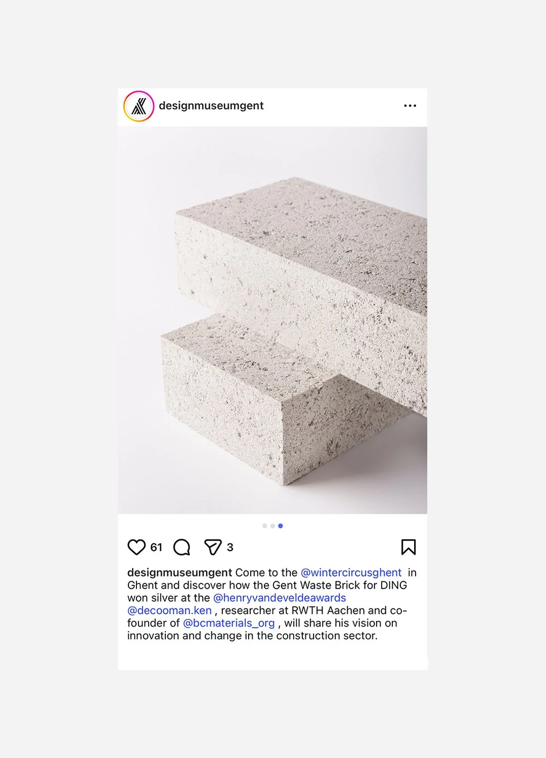 Social media and communication visuals created for Design Museum Gent, highlighting collection objects and ongoing exhibitions