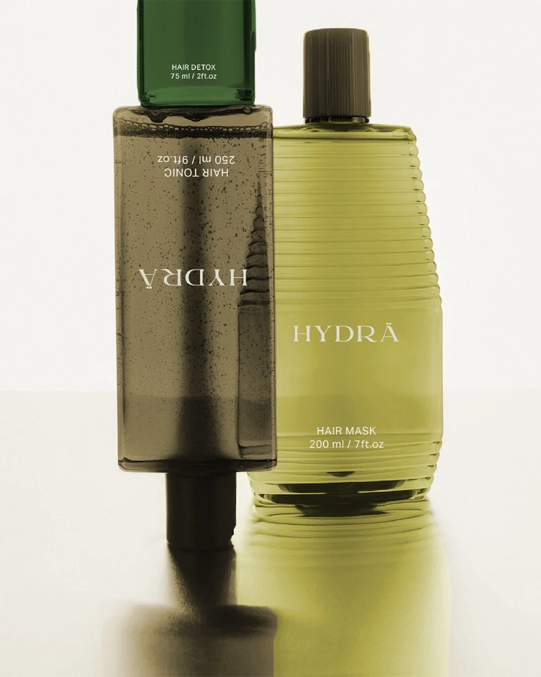 Branding proposal for Hydrä, a sustainable haircare brand focused on sulfate-free shampoos, clean beauty and nature-inspired design.