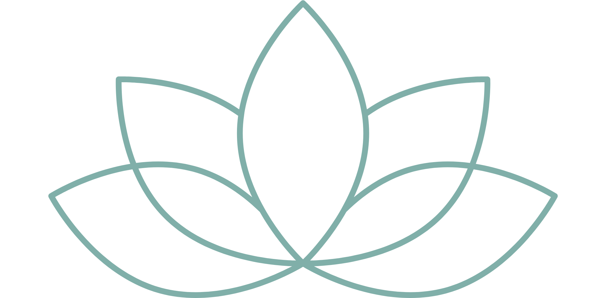 Prayana five-petal lotus logo.