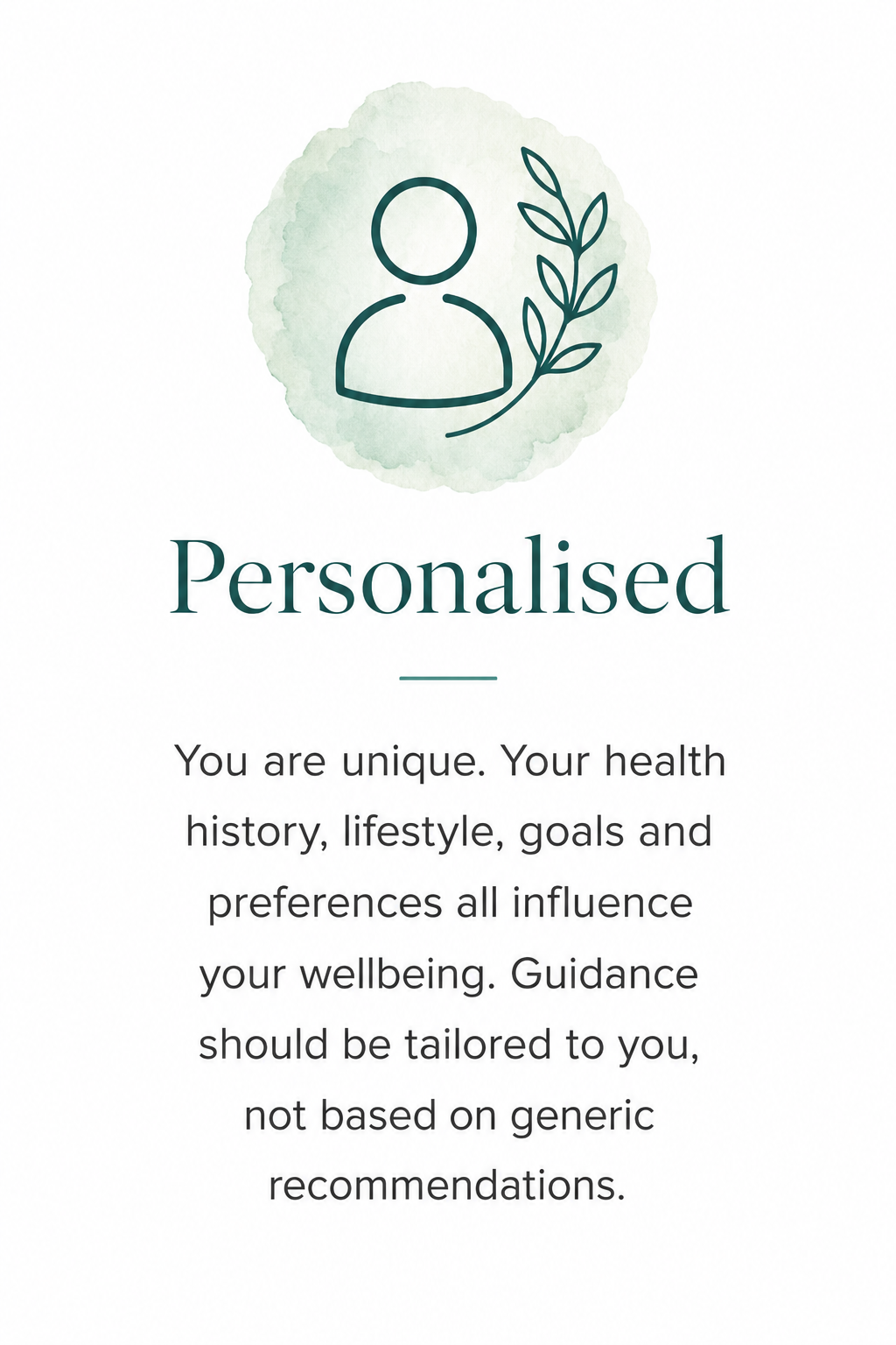 Personalised icon representing tailored wellness guidance.