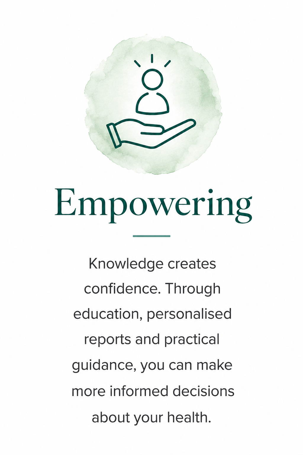 Empowering icon representing education and informed health decisions.