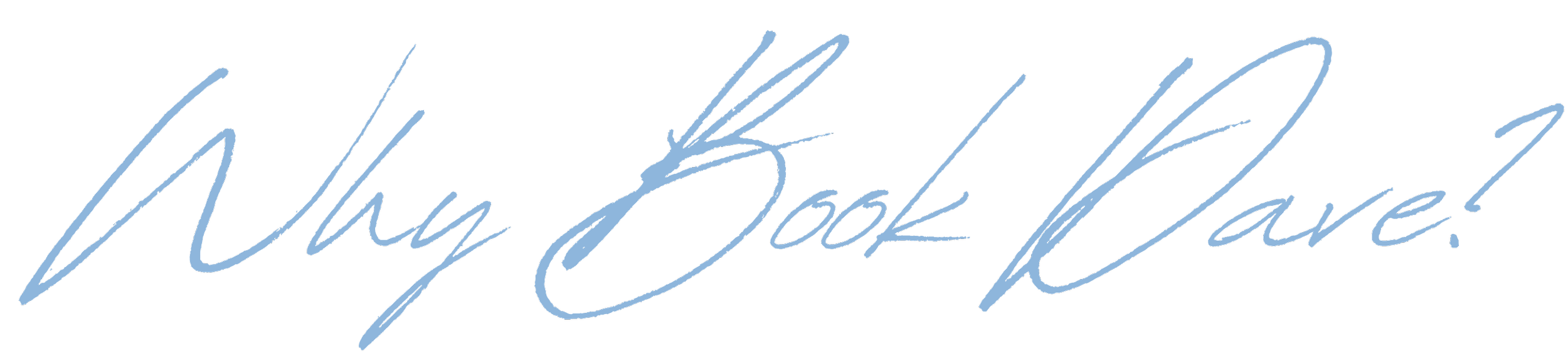 Stylized text that reads 'Why Look Back!' in blue cursive font.