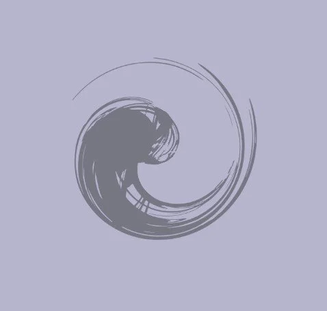 Abstract spiral design on a grey background.