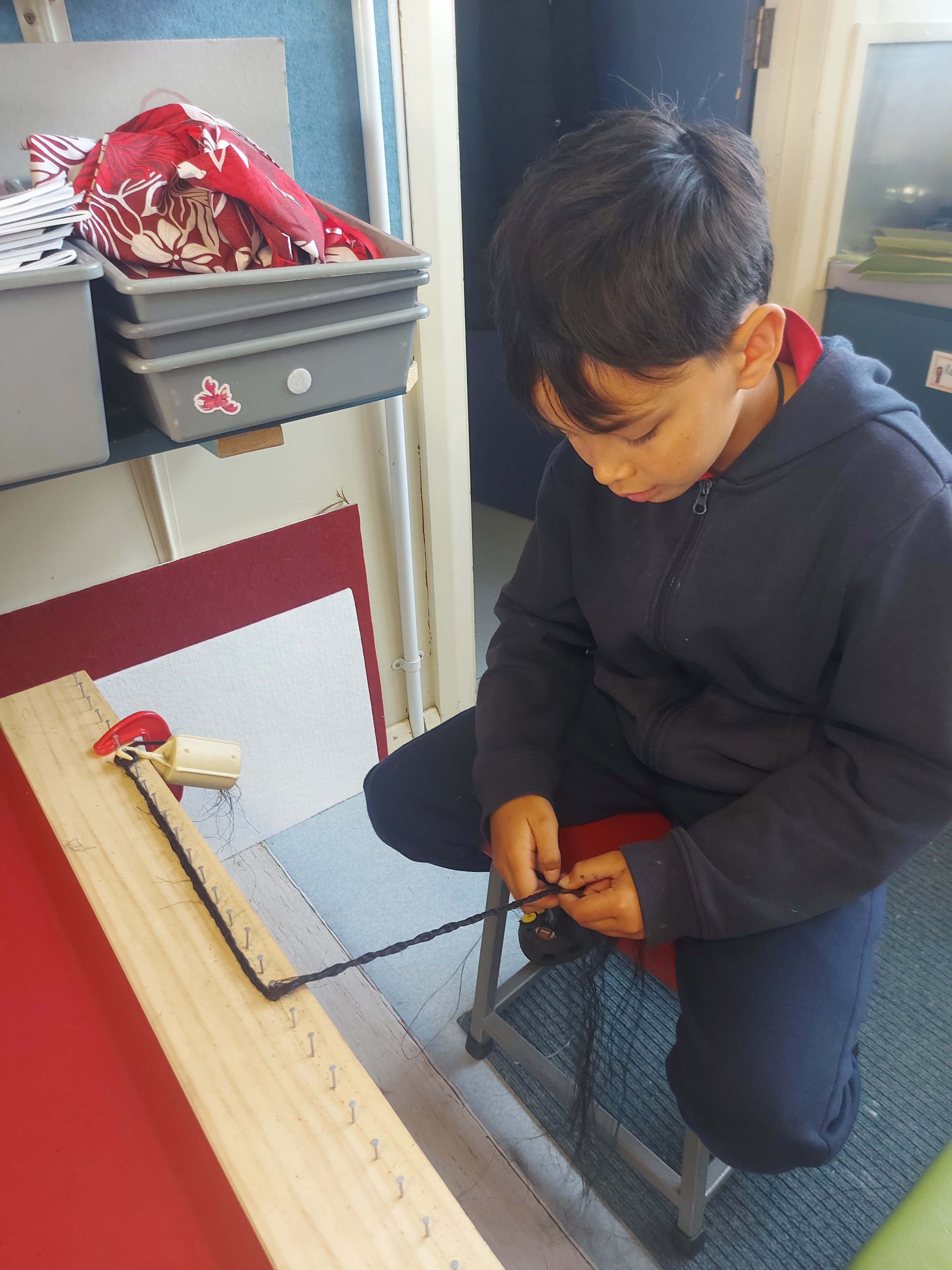 Rangatahi exploring muka fibre in preparation for their kapa haka performance in Queenstown, NZ.