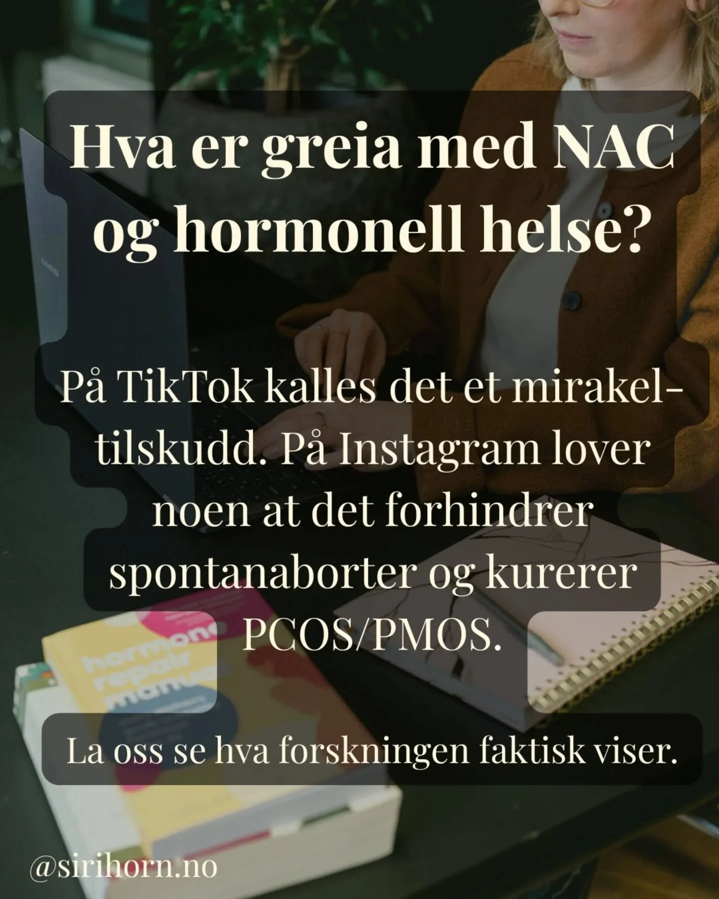 Jeg ser igjen og igjen det samme m&oslash;nsteret: &eacute;n lovende studie blir til et "mirakeltilskudd" p&aring; some. Derfor har jeg dykka (alt for dypt🫠) ned i forskningen p&aring; NAC.🤓

Hvilke p&aring;stander om hormoner og kosttils