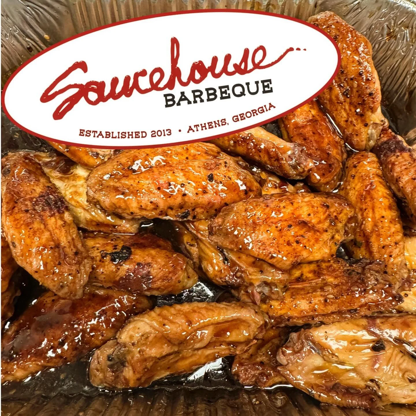 Saucehouse BBQ jumbo smoked bone in wings!  Tossed in any of our homemade BBQ or wing sauces! Catering 7 days a week for pickup and delivery!  Give us a call today to place your order! 1-888-978-7948 or catering@saucehouse.com

#saucehouse #bbq #bbqw
