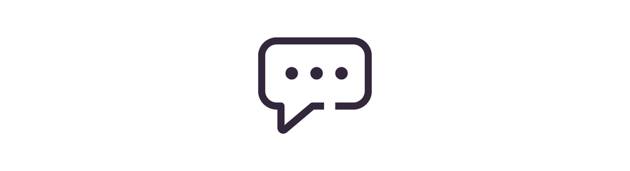 Chat message icon with speech bubble containing three dots.