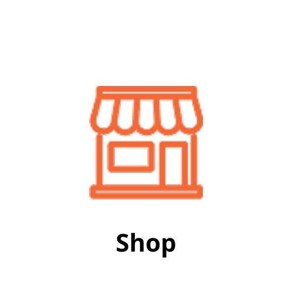 Icon of a small storefront with an awning, window, and door.