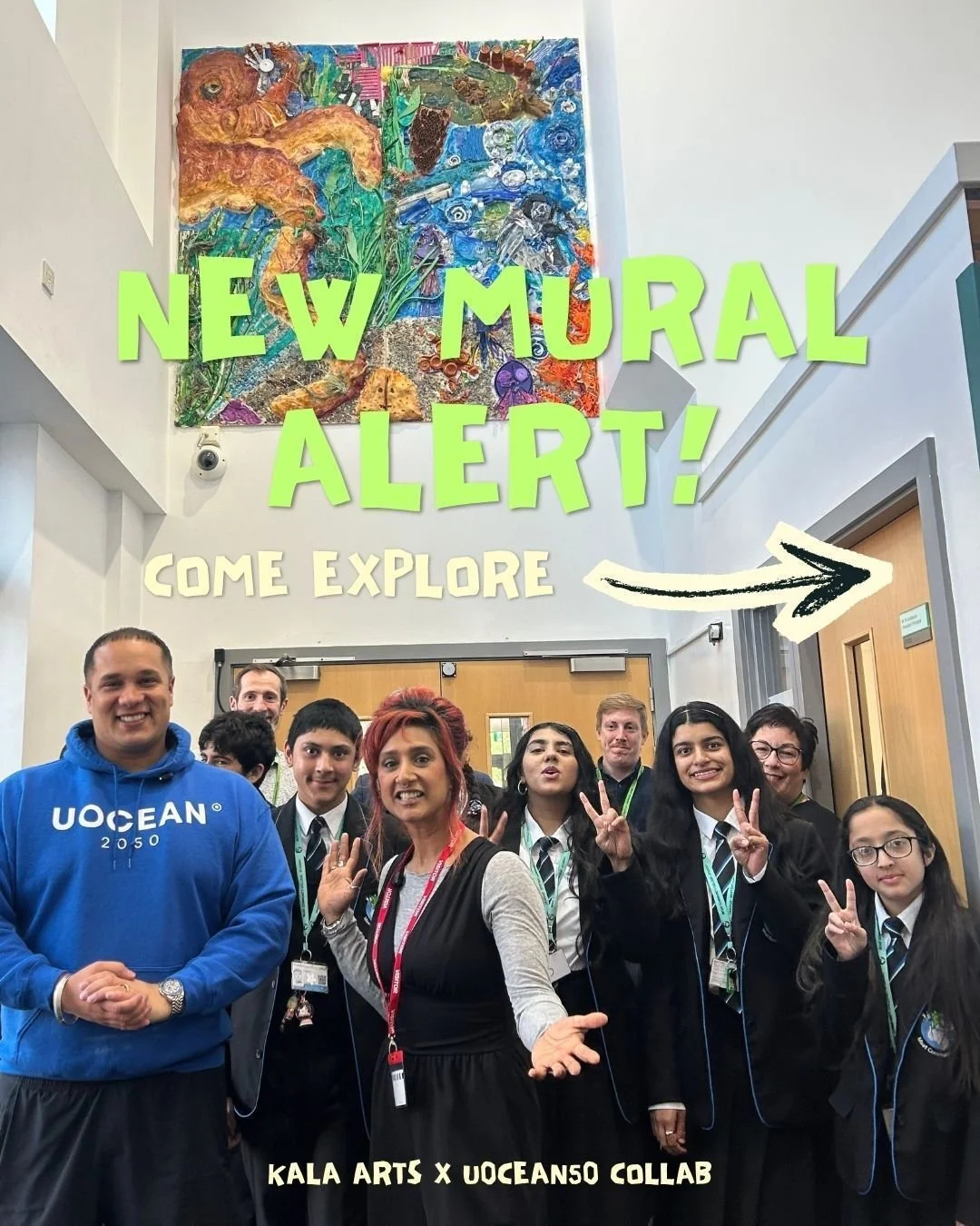 🌊🎨 We've just unveiled a new mural in Leicester! Explore how this mural was created ->

A project between @kalaartscic x @uoceanproject AND the wonderful students at @moatcollege @moatart Community College.

Every piece of plastic in this mural 