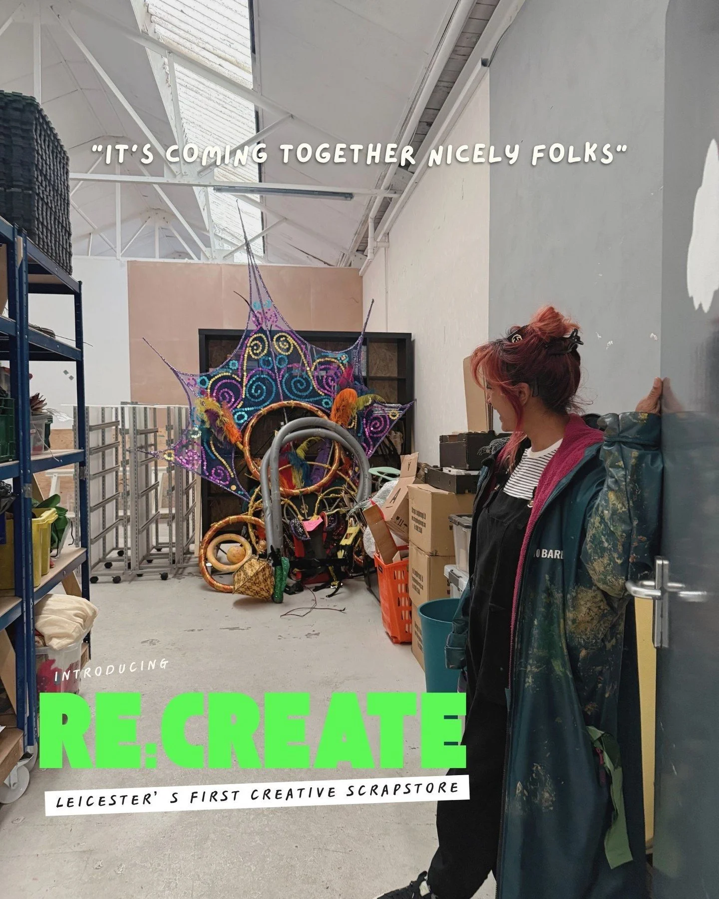It's coming along nicely folks! 
Leicester's first creative scrapstore Re:CREATE is well underway. 

If you'd like to be a part of it all, we'd love to have you onboard - there's lot of areas to get involved with. Great for those with a little spare 