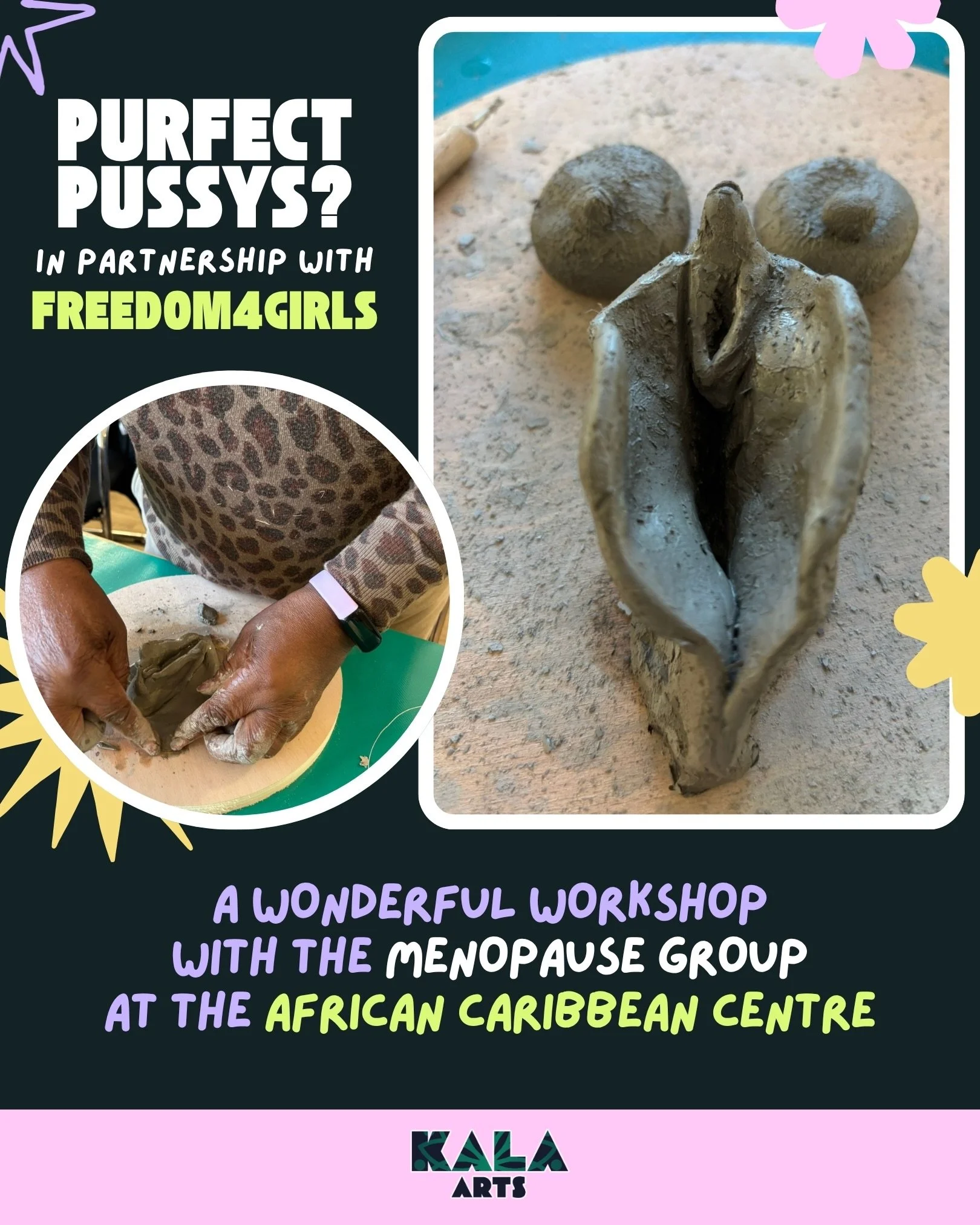 What a wonderful workshop! 

&ldquo;Purfect pussys?&rdquo;
In partnership with @freedom4girls
With the Menopause group at @acc.leicester

✨The brilliant Charlotte from Freedom4Girls created a safe space for women to share and explore our relationship