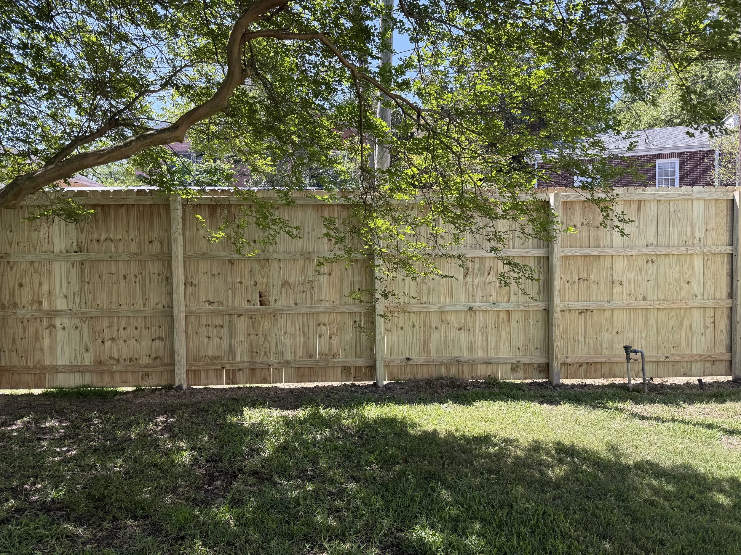 8ft pine privacy fence installed in Baton Rouge LA by Legend Fence