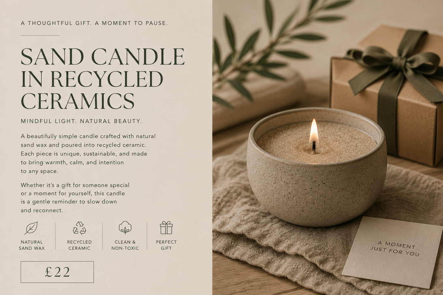 Sand candles in recycled Ceramics *available from 07/07/2026