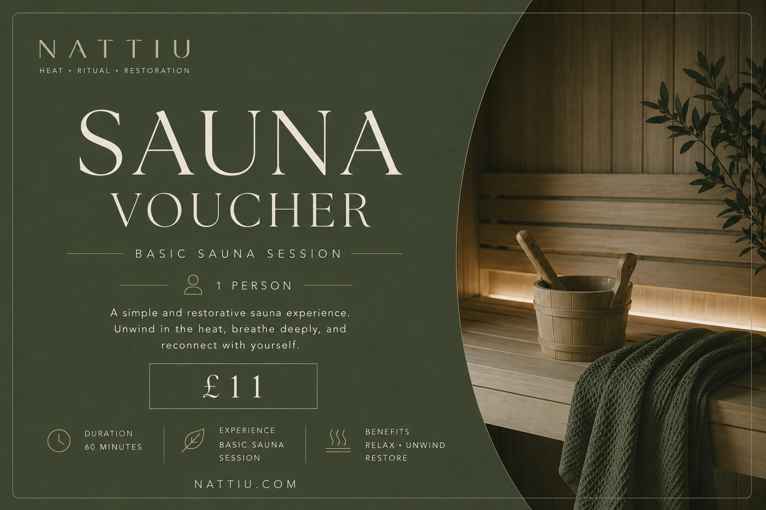 Basic Sauna voucher for 1 person 60-min