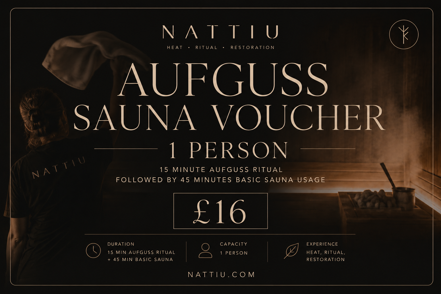 Gift Voucher for Aufguss session for 1 person (15min+45min)