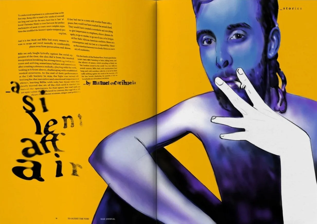 raiz journal inside the book. a silent affair - a tail by manuel escorihuela.