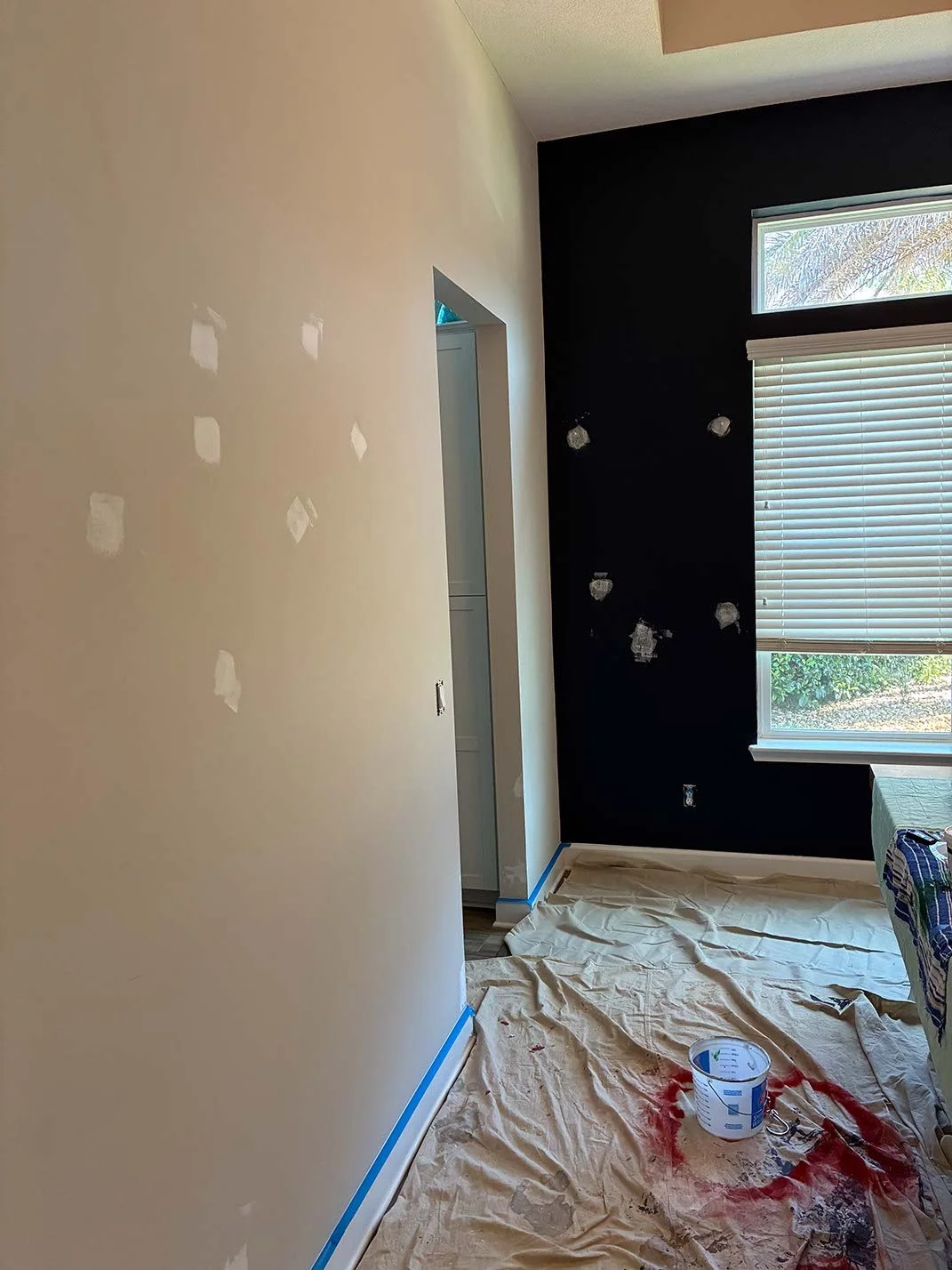 Drywall repair on an affordable interior painters work in Amelia Island, Florida.