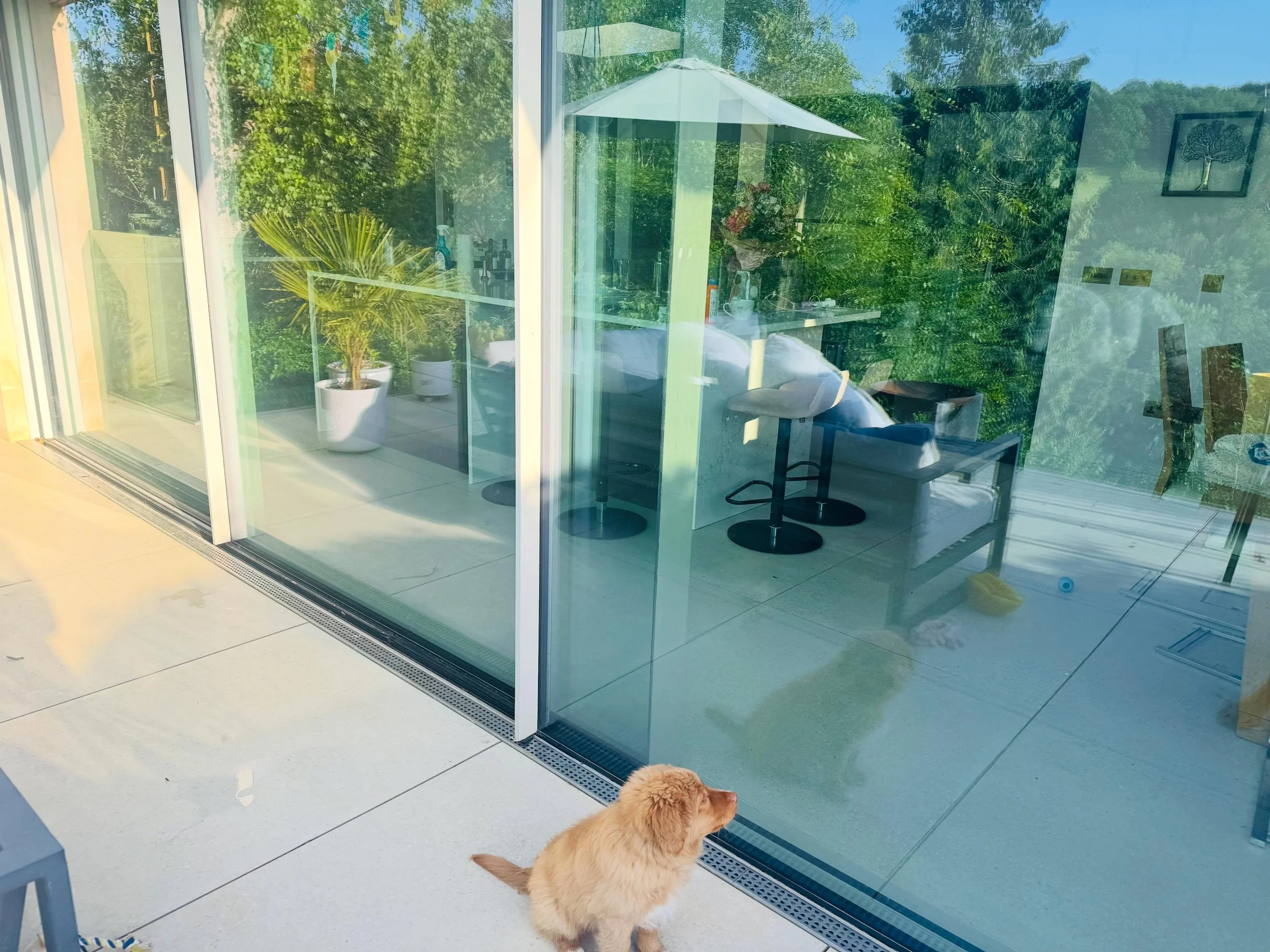Tempting as it is to fling open the sliding doors and bi-folds, your home will stay cooler if you keep them closed. 

Polyamide thermal break technology works both ways. It&rsquo;s just as effective at keeping summer heat out as it is at keeping wint