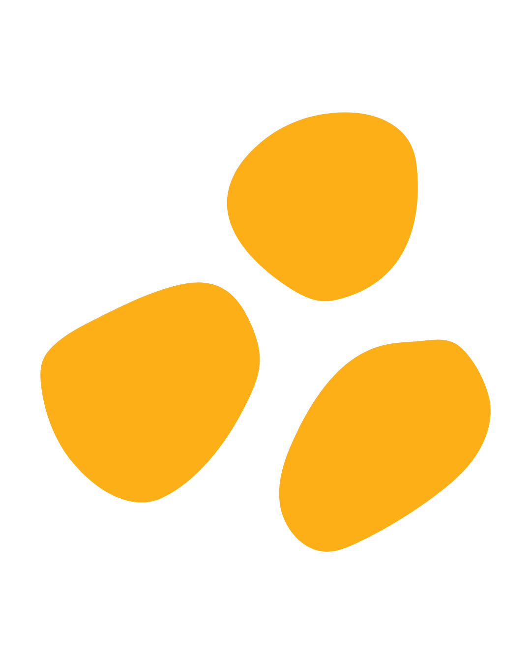 Illustration of three orange beads on a black background.