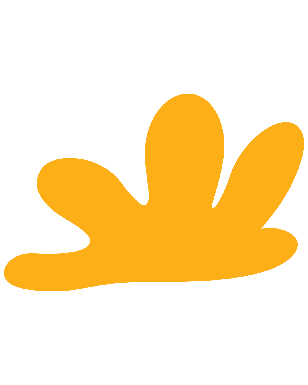 Simple illustration of an orange hand with fingers spread apart on a black background.